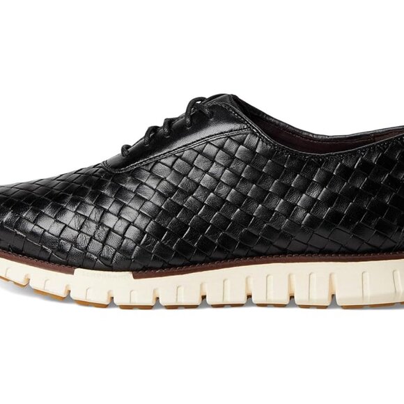Cole Haan Men\'s Zerogrand Woven Black Leather Oxfords - 11.5M - New in Box